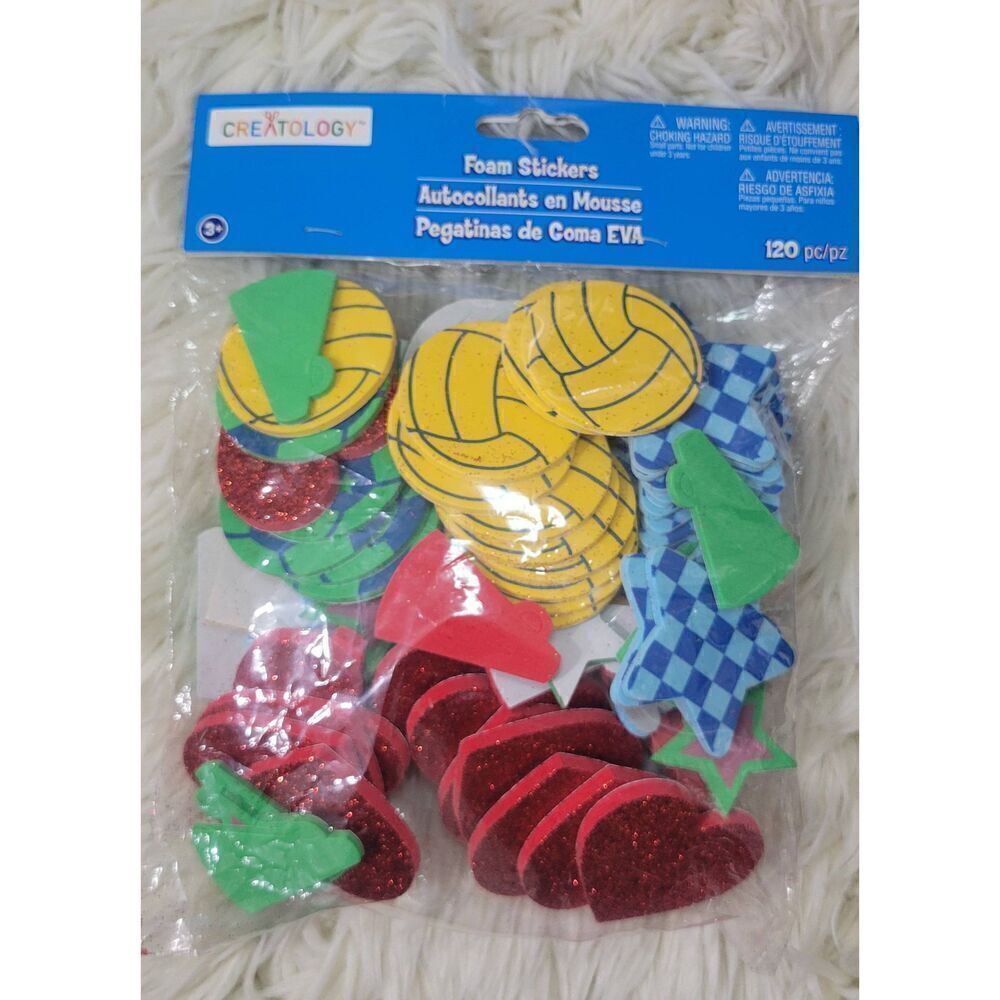 Creatology Foam Stickers 120 Pc Hearts, Sports, Team Spirit